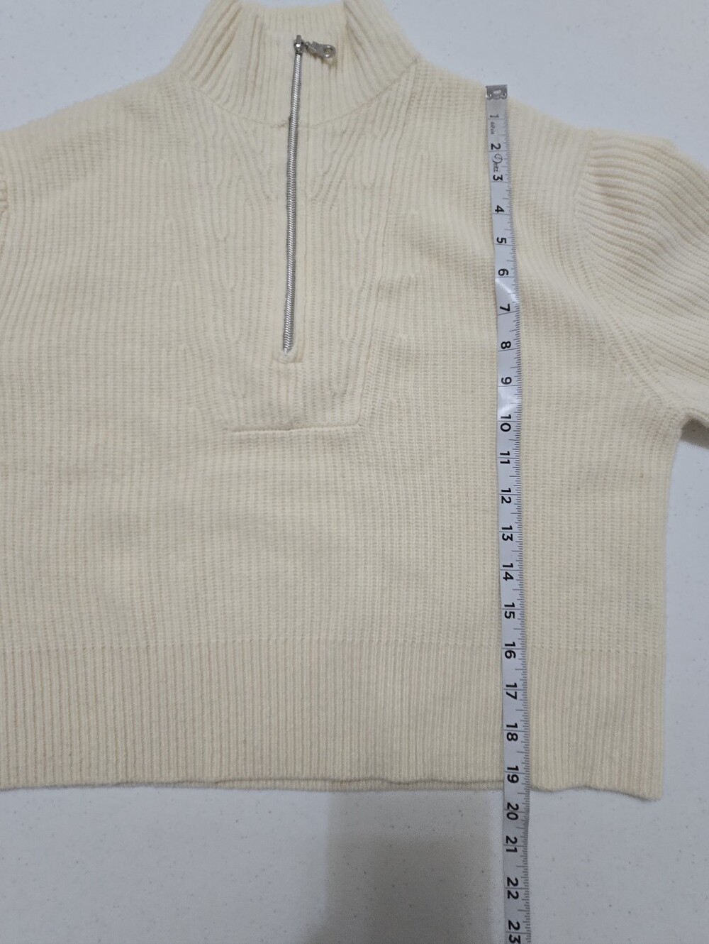 AYR Ivory Extra Fine Merino Wool 1/2 Zip Sweater Women's Small Mockneck - Picture 4 of 9
